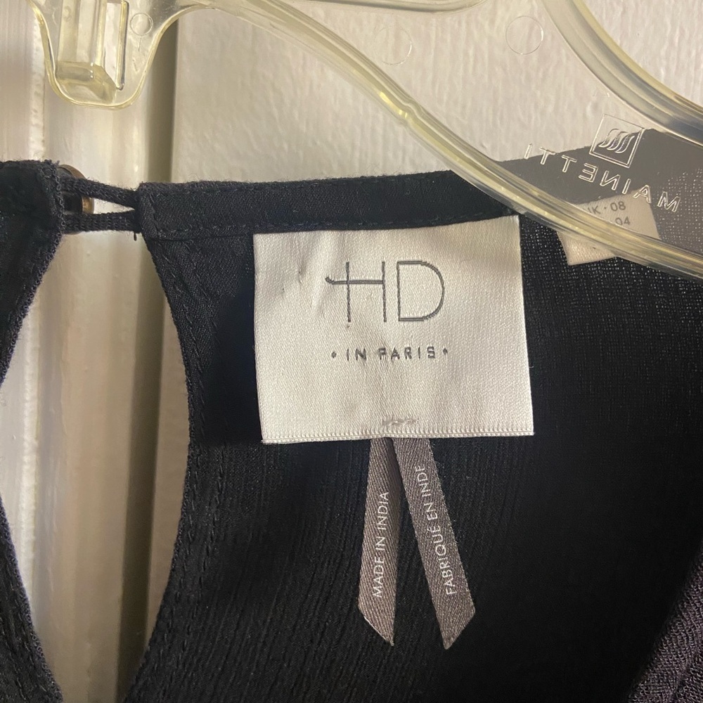 HD in Paris Black Top with Vibrant Embroidery Sz 4 - Picture 7 of 9